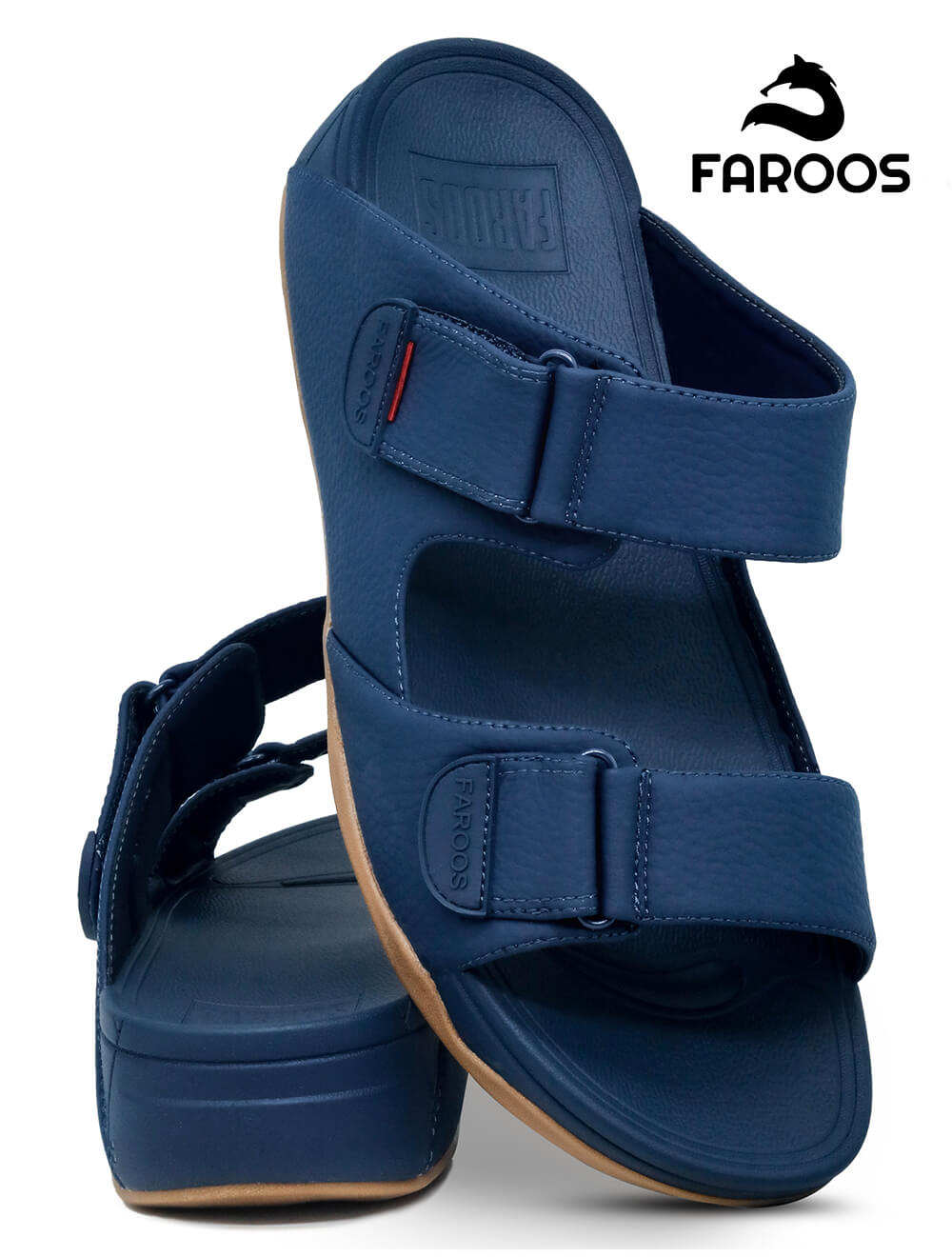 Faroos[F131]M051 Navy Gents Arabic Sandal