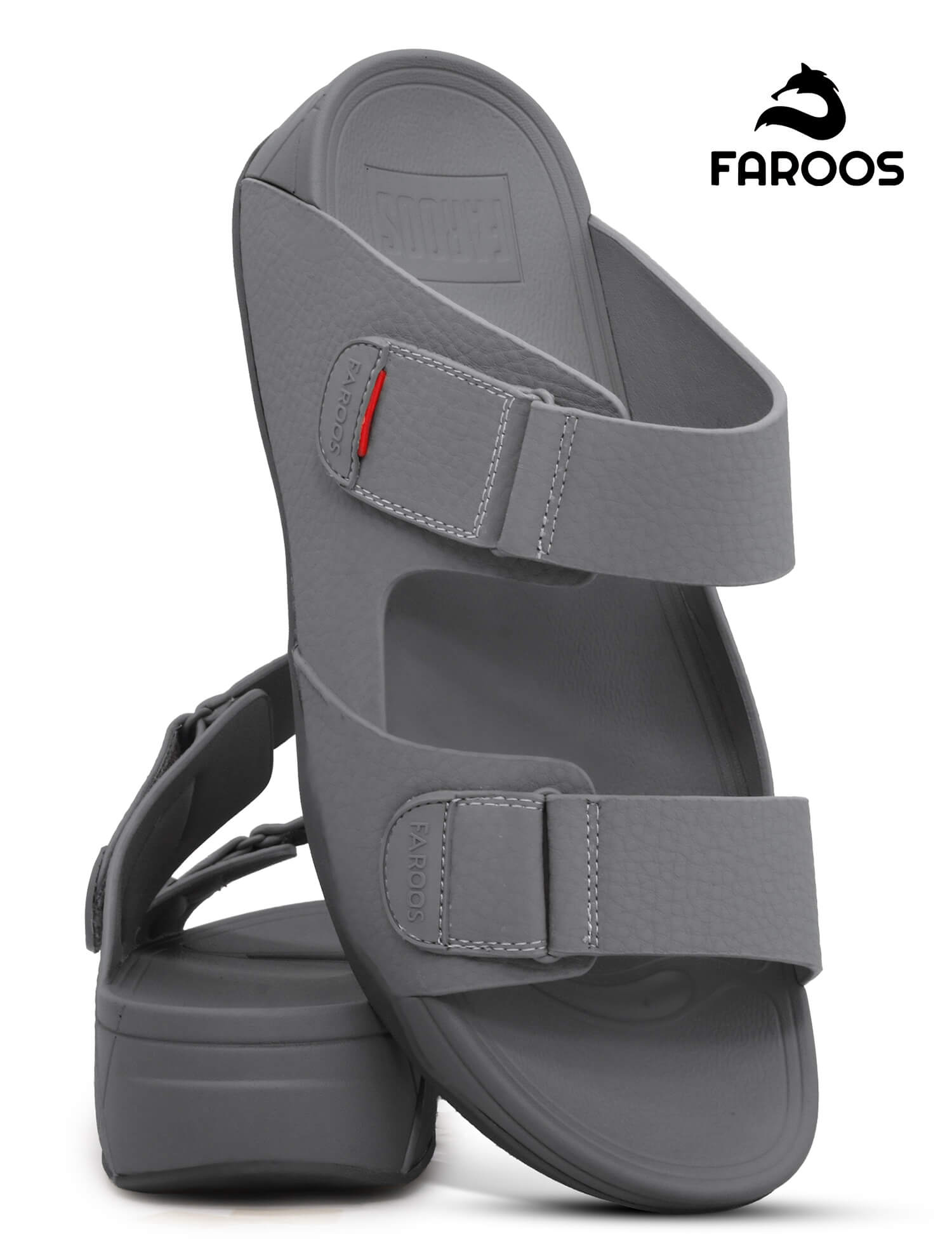 Faroos[F500]M139 Grey Gents Arabic Sandal