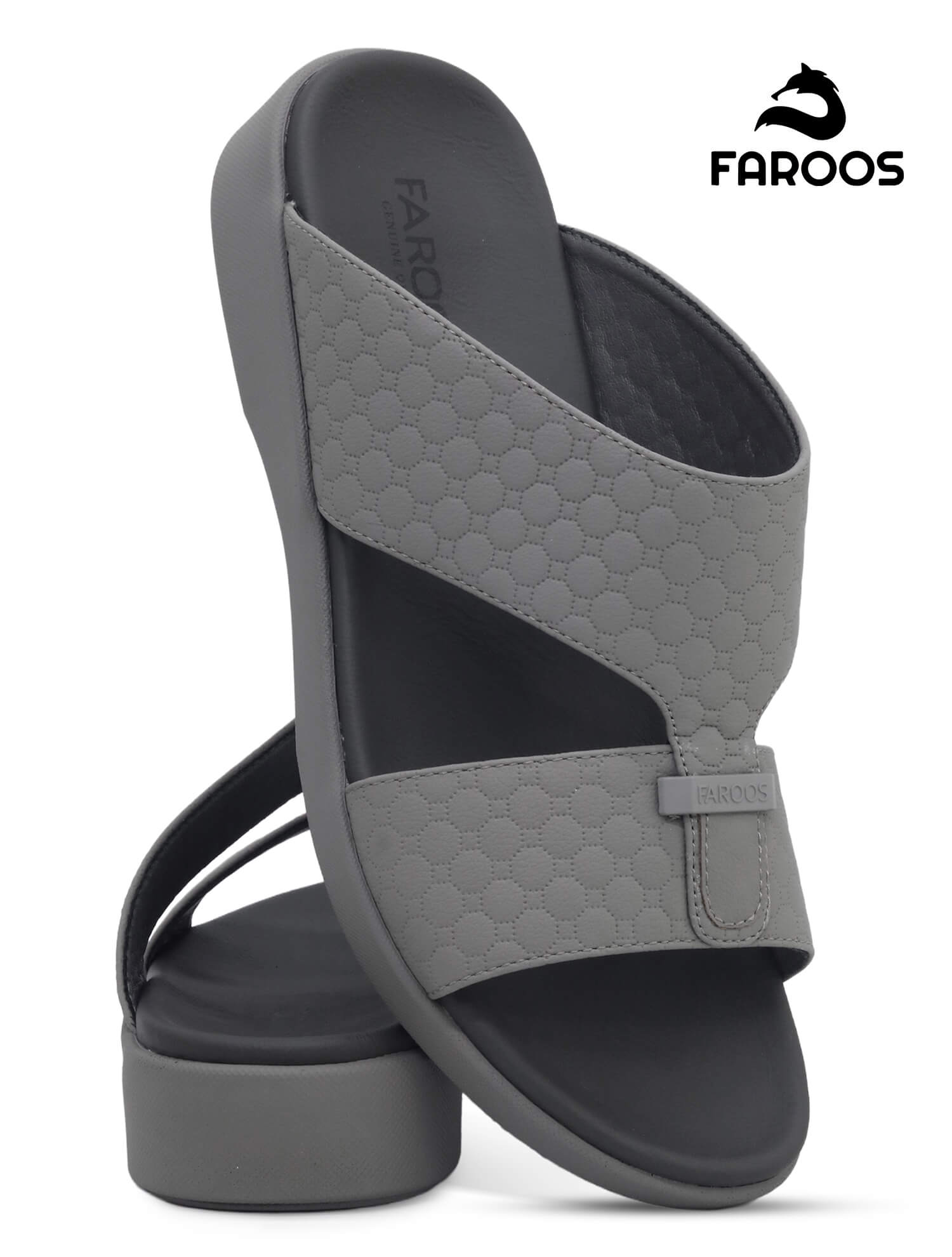 Faroos[F517]M292-Gray-Gents-Arabic-Sandal-40