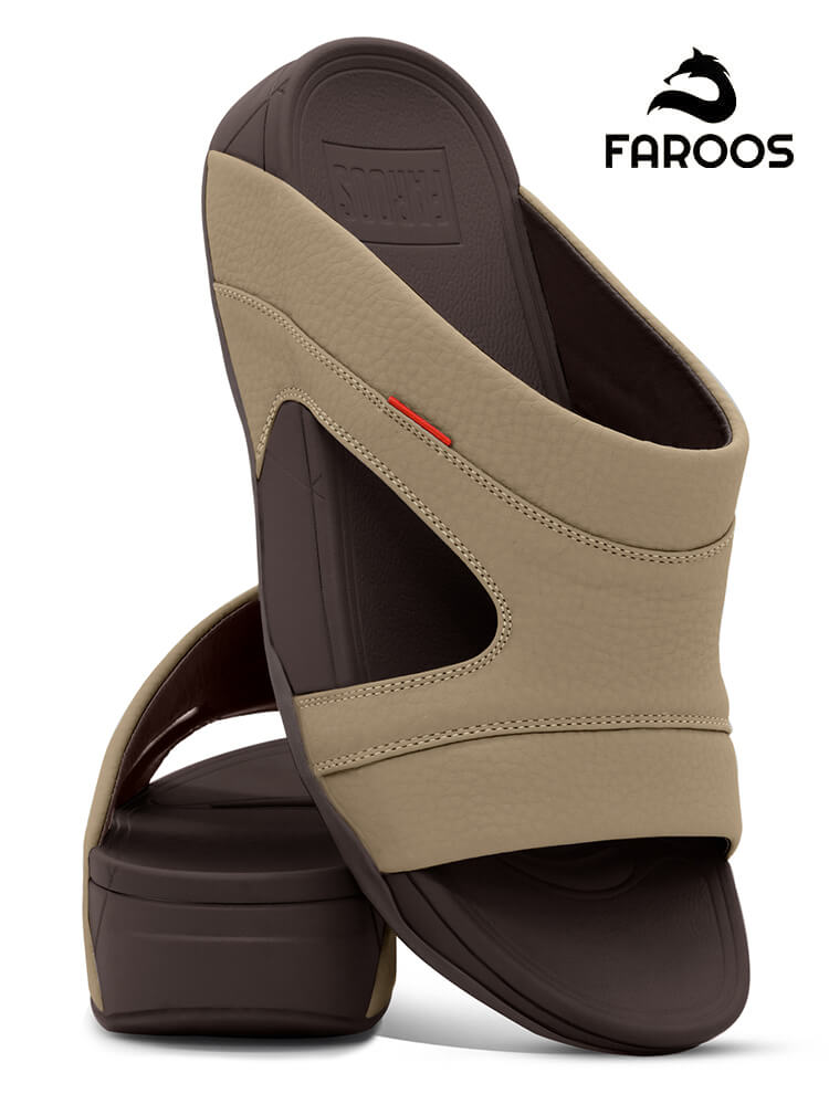 Faroos[F549]M156 Stone Gents Arabic Sandal